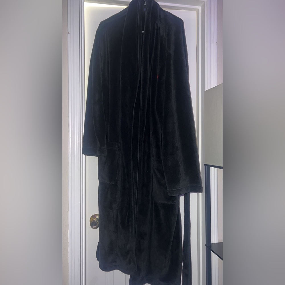 Black Polo bath robe